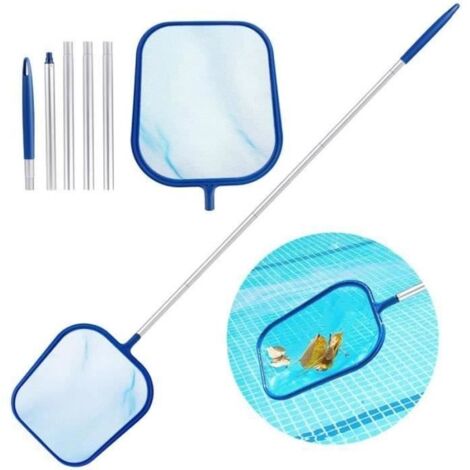 Aiglam Épu ttes de Surface Kits d'entretien de Piscine Solide avec Filet à Mailles de 29cm x 27cm et Manche Alluminum de 120cm 46