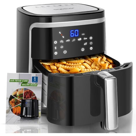 Innsky Air Fryer 5.8QT, 1700W Air Fryer Oven XL for Air Frying, Roasting  Electric Hot Fryer with LED Touchscreen, 7 Cooking Presets, Preheat & 32  Recipes Book (Black): Buy Online at Best