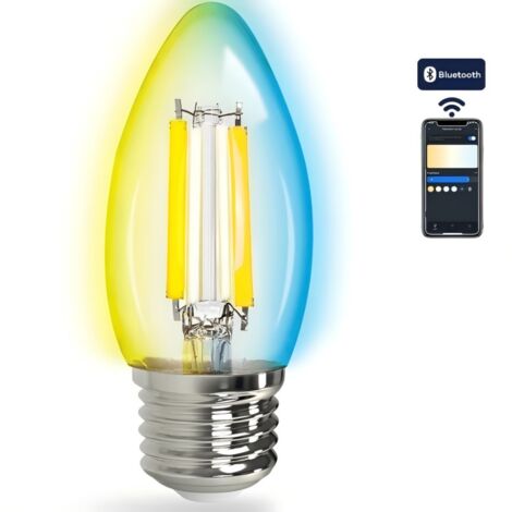 Aigostar C35 E14 ampoule intelligente Bluetooth ajustable en maille Bluetooth 4,5W, ampoule à filament ambré