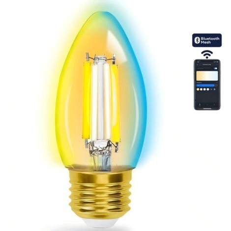 Aigostar C35 E14 ampoule intelligente Bluetooth ajustable en maille Bluetooth 4,5W, ampoule à filament ambré