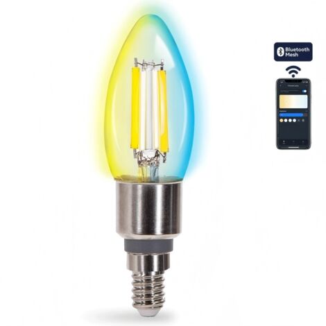Aigostar C35 E14 ampoule intelligente Bluetooth en maille réglable CCT 4,5W, ampoule LED filament à bougie