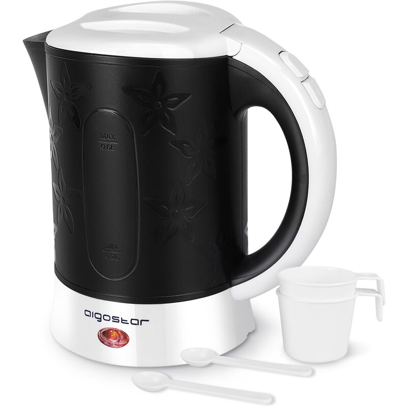 Cooltravel - Bouilloire compacte de voyage de 0.6L et 650W. Mini bouilloire 0% bpa. Arrêt automatique et protection contre ébullition à vide. 2