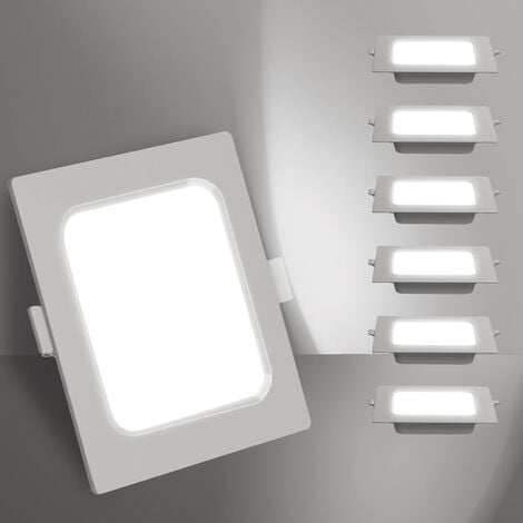 Aigostar Downlight LED Empotrado, 6W Equivalente a 49W, 6500K Luz Blanca Fría, Blanco, Downlight LED, Ojo De Buey LED, Ф95-100mm, Paquete De 6