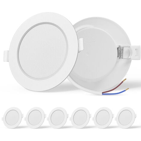 Aigostar Foco empotrable led techo,Iluminacion 9W equivalente 100W, Downlight Led Techo Redondo, 6500K Luz blanca fria, Ojos de buey de led, Ф118-128mm, 6 pack