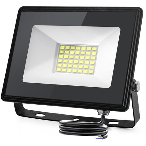 Aigostar Foco Led Exterior 30w 2700 lúmen,Luces Led Exterior Impermeable IP65,Proyector LED Exterior Blanco Frío 6400K para Jardín,Patio,Garaje,Parque