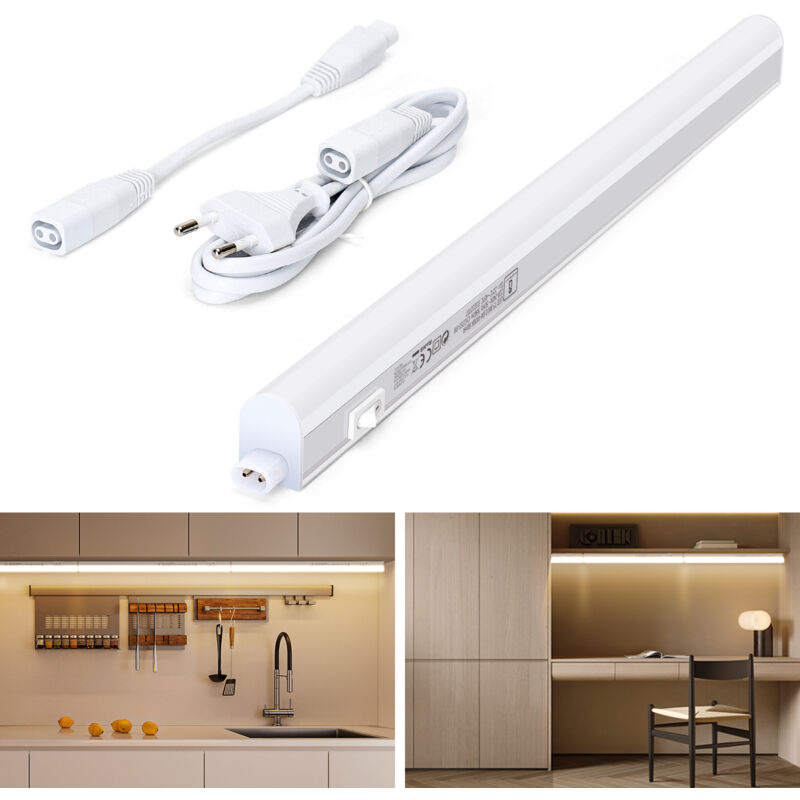 Image of Luce Sottopensile Cucina con Interruttore 8W 800LM led Sottopensili Cucina IP20 230V Strisce led Sottopensile, Luce naturale 4000K 57,3 cm - Aigostar