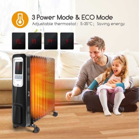 Aigostar Oil Monster 33JHH Radiatore a olio13 elementi 3 Livelli Dispaly Telecomando 2500W