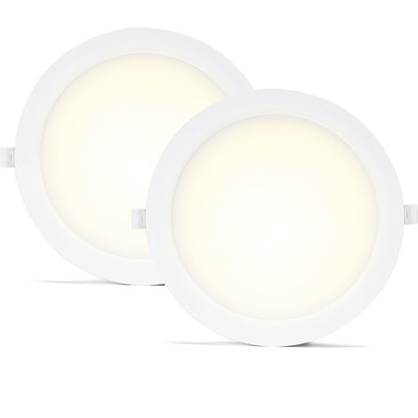 Aigostar Slim Downlight LED Techo, 18W Equiv a 175W 2100LM, 4000K, CRI 80, Ojos de Buey LED para Techo. Focos Empotrables LED No Requiere Transformador. Pack 2 uds