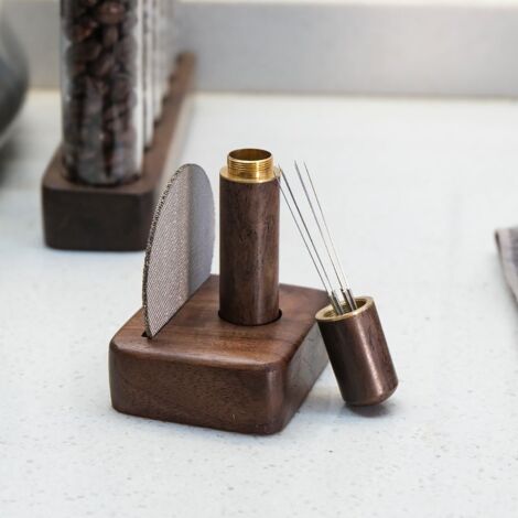 Aiguille à poudre + filtre 53 mm + base (ensemble de trois pièces)Kit d'aiguilles à café en tissu, base anti-agglomérante pour café moulu, cartouches filtrantes en acier inoxydable 304, accessoires po