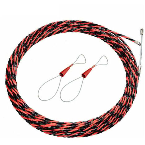 Aiguille d'électricien 50 m, aiguille à dénuder les fils électriques, aiguille à dénuder les fils électriques de 5 mm de diamètre, installation de câble rétractable et rallonge flexible en acier spira
