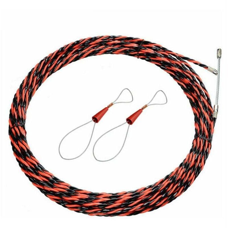 Aiguille Electricien 25M Tire Fil Electrique 5mm Diamètre Aiguille Tire Fil, rétractable d'installation pour tire Cable et rallonge en acier spiralé
