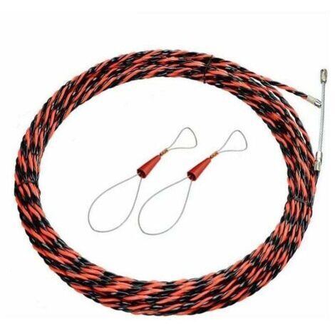 Aiguille Electricien 25M Tire Fil Electrique 5mm Diamètre Aiguille Tire Fil, rétractable d'installation pour tire Cable et rallonge en acier spiralé flexible tire fils electrique Tire fils d'électrici