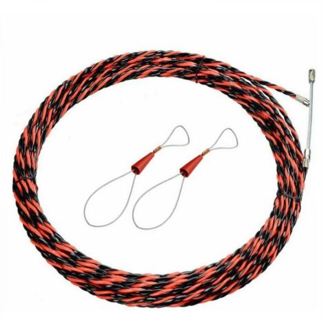 Aiguille Electricien 25M Tire Fil Electrique 5mm Diamètre Aiguille Tire Fil, rétractable d'installation pour tire Cable et rallonge en acier spiralé flexible tire fils electrique Tire fils d'électrici
