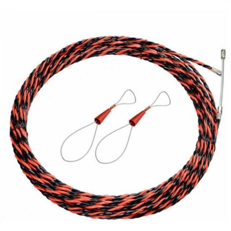 Aiguille Electricien 50M Tire Fil Electrique 5mm Diamètre Aiguille Tire Fil, rétractable d'installation pour tire Cable et rallonge en acier spiralé flexible tire fils electrique Tire fils d'électrici