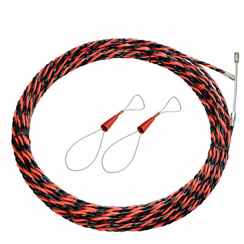 KZQ - Aiguille Électricien de 50M - Tire-Fil Électrique de 5mm de Diamètre - Aiguille de Tirage Rétractable pour Câbles et Rallonges Électriques