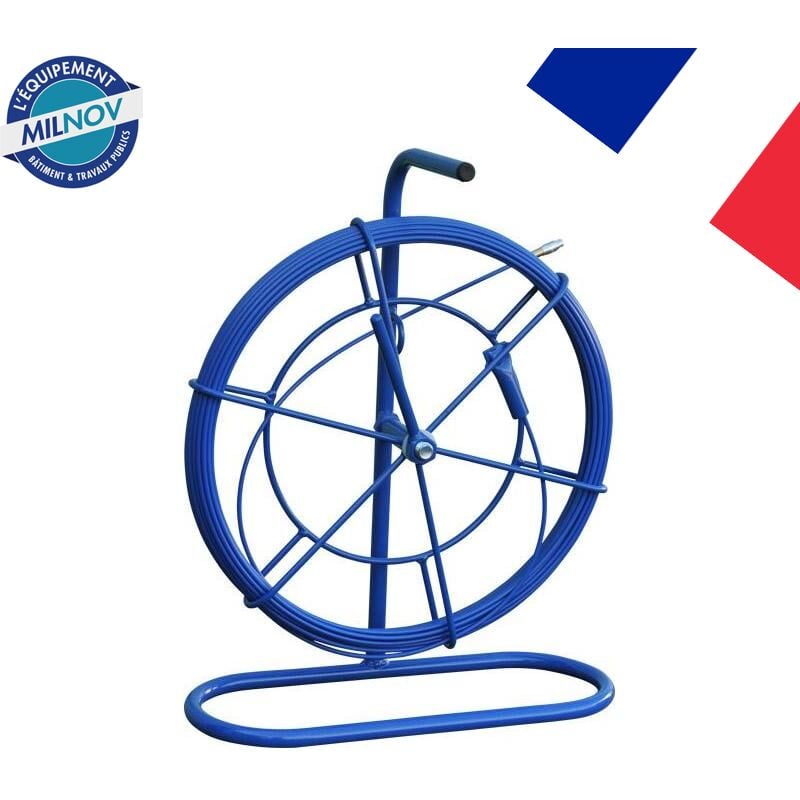 Milnov - Aiguille fibre de verre 6 mm l 30 m sur moyen dévidoir sans roulettes