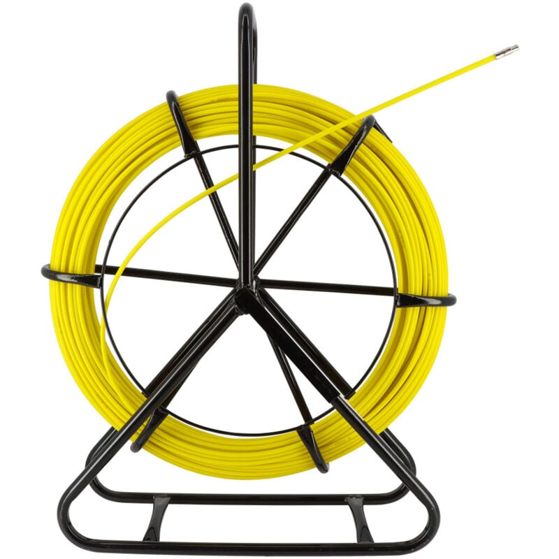 Aiguille tire fil sur dévidoir - 6mm - longueur 100m - Tire câble électricien Fibre de verre
