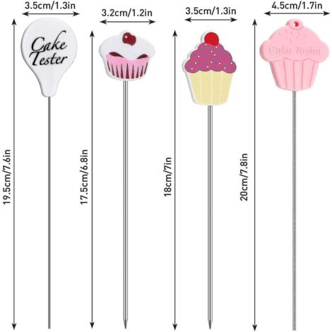 Aiguilles à tester les gâteaux en acier inoxydable réutilisables, pratiques et sans frottements.