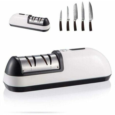 Aiguis de couteaux de cuisine Aiguis de couteaux électrique 2 en 1, aiguis à deux niveaux ，