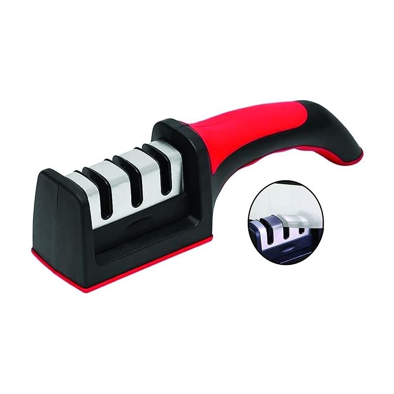 Aiguiseur à 3 phases Easy Sharp - pour couteaux de cuisine - résultat professionnel/design ergonomique - pierre céramique/carbure tungstène/diamant