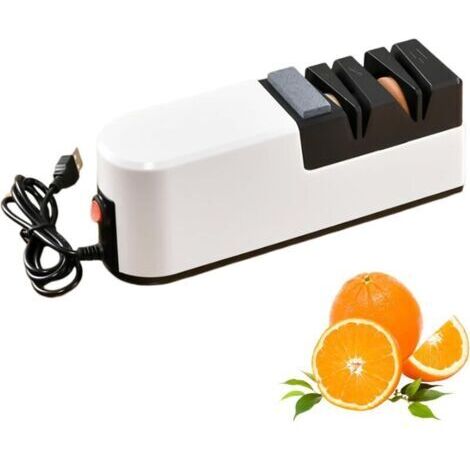 Aiguiseur Couteaux Electriques Ajustement Angle Automatique Affuteur Couteau Universel Aiguiseur Couteau de Cuisine Professionnel pour Lames Droites et Dentelées,Ciseaux,Modèle USB