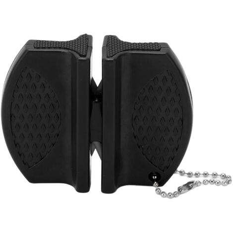 Aiguiseur de Couteau de Poche Mini Portable Double Face Multifonction pour Randonnée et Camping Noir