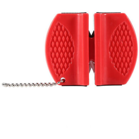 Aiguiseur de Couteau Portable Multifonction Mini Pierre à Aiguiser Accessoire de Cuisine Rapide Rouge