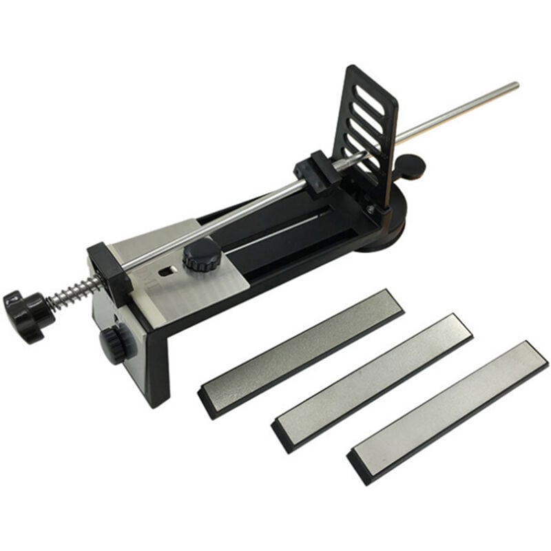 Lifcausal - Aiguiseur de couteaux, ciseaux, maison, cuisine, multifonctionnel, aiguiseur de couteaux, aiguiseur de couteaux avec 3 pierres à aiguiser