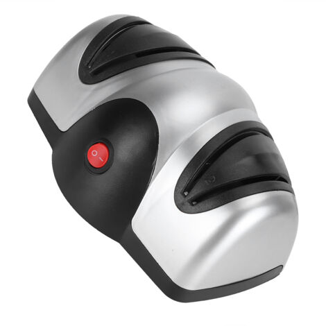 Aiguiseur de Couteaux Électrique 2 Étapes - Accessoire de Cuisine Argent et Noir 220V EU