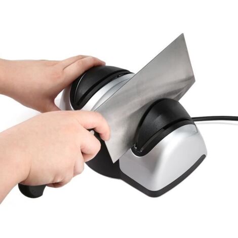 Aiguiseur de Couteaux Électrique Affûteur en Acier Inox, Electric Knife Sharpener Outil de Cuisine Portable
