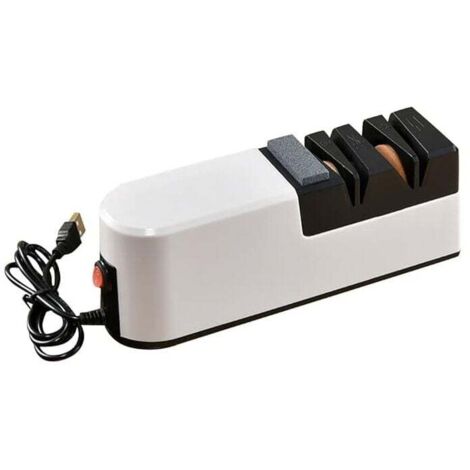 Aiguiseur de Couteaux éLectrique Rapide USB AffûTeur RéGlable Automatique 3 éTapes pour Couteaux Ciseaux AffûTeur Domestique