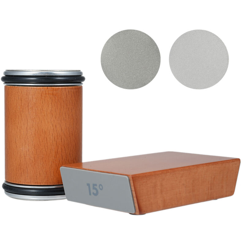 Lifcausal - Aiguiseur de couteaux Kit d'affûtage de couteaux à roulettes Aiguiseur de couteaux de cuisine avec 2 blocs d'affûtage Affûtage de
