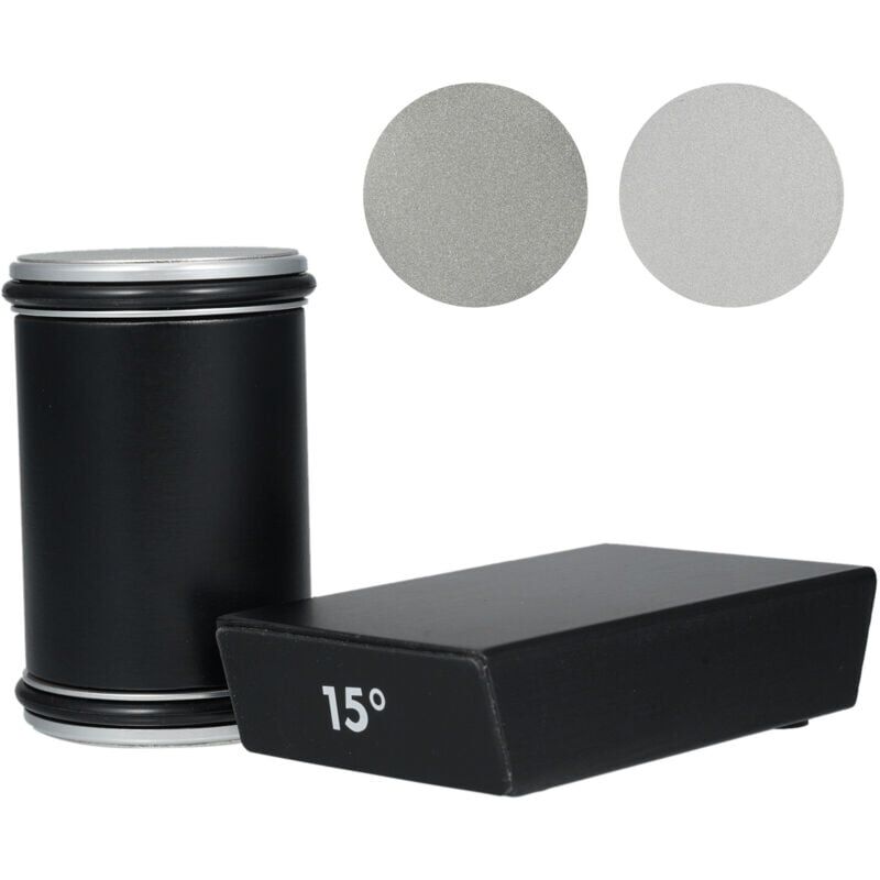 Trimec - Aiguiseur de couteaux Kit d'affûtage de couteaux à roulettes Aiguiseur de couteaux de cuisine avec 2 blocs d'affûtage Affûtage de couteaux à