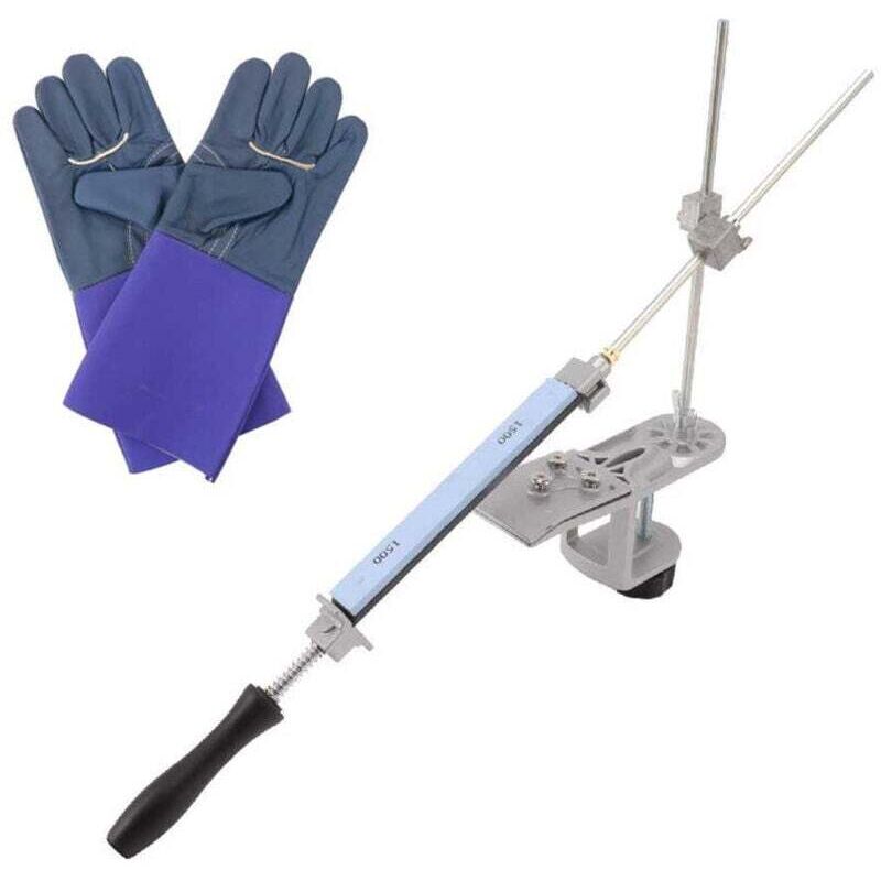 Image of Aiguiseur De Couteaux Multifonction Léger Avec Système De Polissage Et Gants De Sécurité