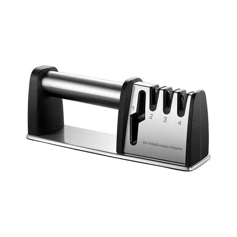 Fei Yu - Aiguiseur de couteaux, pierre à aiguiser de cuisine domestique multifonctionnelle, couteau de cuisine et ciseaux 4 en 1, aiguiseur de