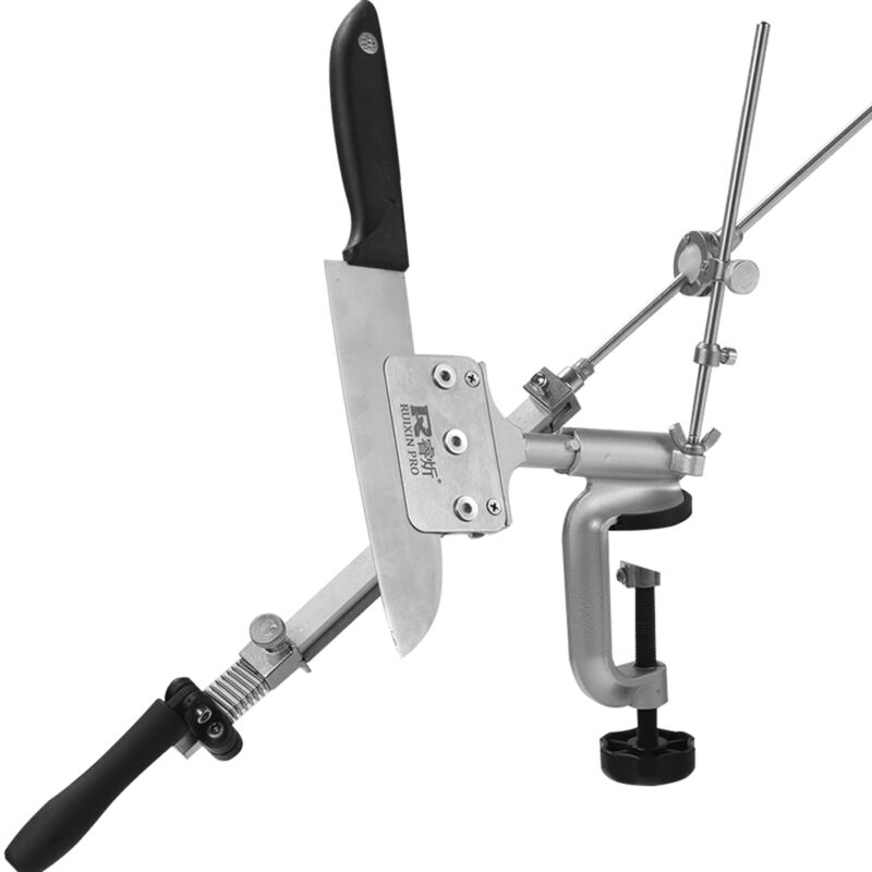 Lifcausal - Aiguiseur de couteaux portable Système d'affûtage de cuisine professionnel en acier inoxydable Outils Machine à meuler à angle fixe avec