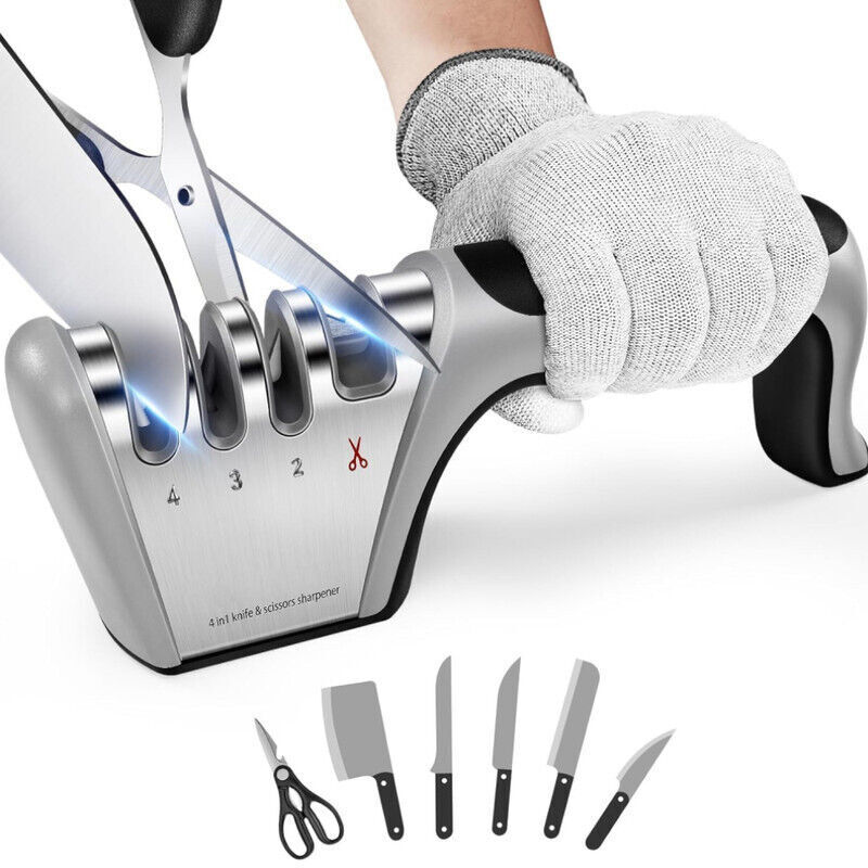 Aiguiseur de Couteaux Professionnel 4-en-1 pour Cuisine - Affûtage Couteaux