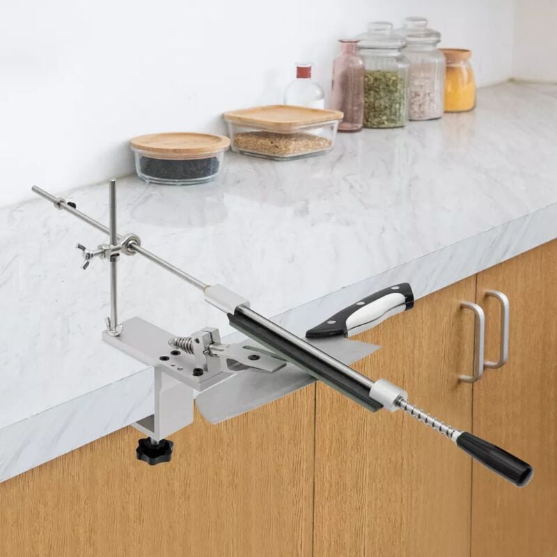 Senderpick - Aiguiseur de couteaux professionnel Aiguiseur de couteaux avec 6 pierres à aiguiser Réglable de 9 à 26 degrés