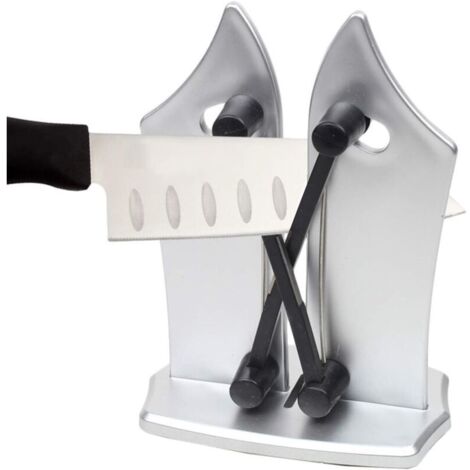 Aiguiseur de couteaux vertical domestique, aiguiseur de couteaux, ustensiles de cuisine, adapté à tous les types de couteaux, argent