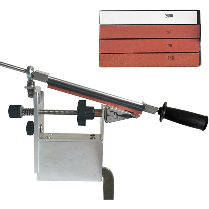 Lifcausal - Aiguiseur de lames à angle fixe, pierre à aiguiser professionnelle, outil d'affûtage de cuisine à domicile, rotation à 360 °, conception