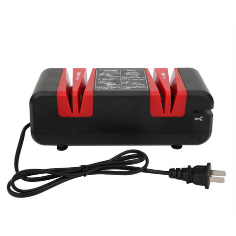 Aiguiseur Électrique Automatique Universel pour Couteaux et Ciseaux - Machine à Affûter CN 220V (Noir/Rouge)