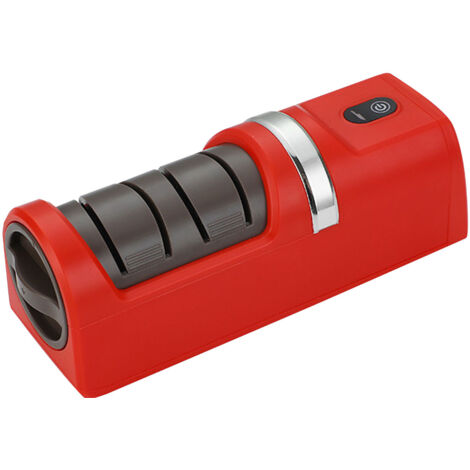 Aiguiseur Électrique Portable pour Couteaux, Rechargeable USB, Base Anti-Dérapante, Meules Grossière et Fine, Idéal Cuisine, Camping, Extérieur