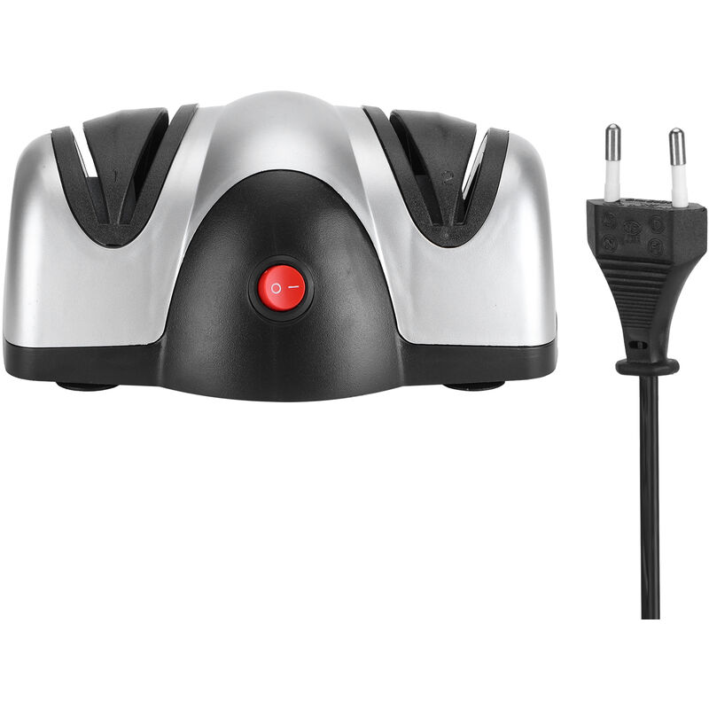 Eosnow - Jeffergarden Affûteur de couteaux électrique Meuleuse Outil d'affûtage en 2 étapes Accessoire de cuisine eu 220V Argent Noir