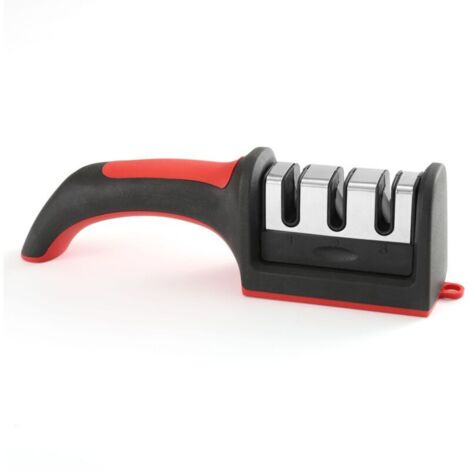 Aiguiseurs de Couteaux 3 Étapes – Affûteurs Manuels Professionnels pour Couteaux Cuisine Inox & Céramique – Base Antidérapante, Poignée Ergonomique, Affûtage Sécurisé