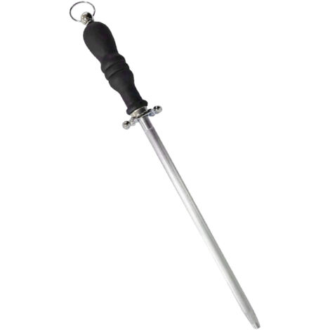 Aiguisoir à couteaux professionnel 10 pouces, tige d'affûtage en acier pour lames de cuisine, maison et restauration, noir