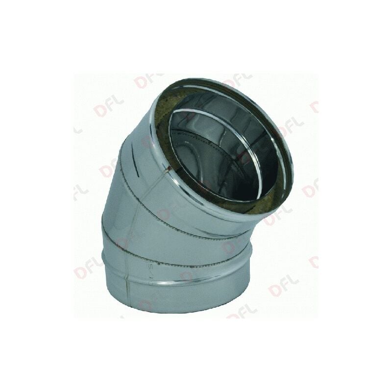 Aile de coude incurvA e a double paroi isolA e 45 80-130 mm en acier inoxydable