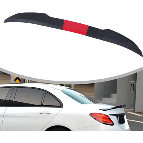 Aileron arrière de coffre de voiture réglable de 117 à 128 cm, en ABS à forte adhérence, style fibre de carbone, rouge.