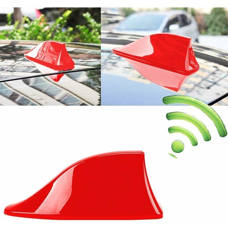 Aileron de requin de voiture, Antenne de requin Antenne radio de toit étanche unversel pour voiture Antenne radio FM avec base adhésive étanche