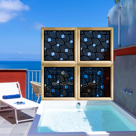 AIM - Moduli Decorativi in Legno e PVC - Misura: 48x48 cm - Colore: nero