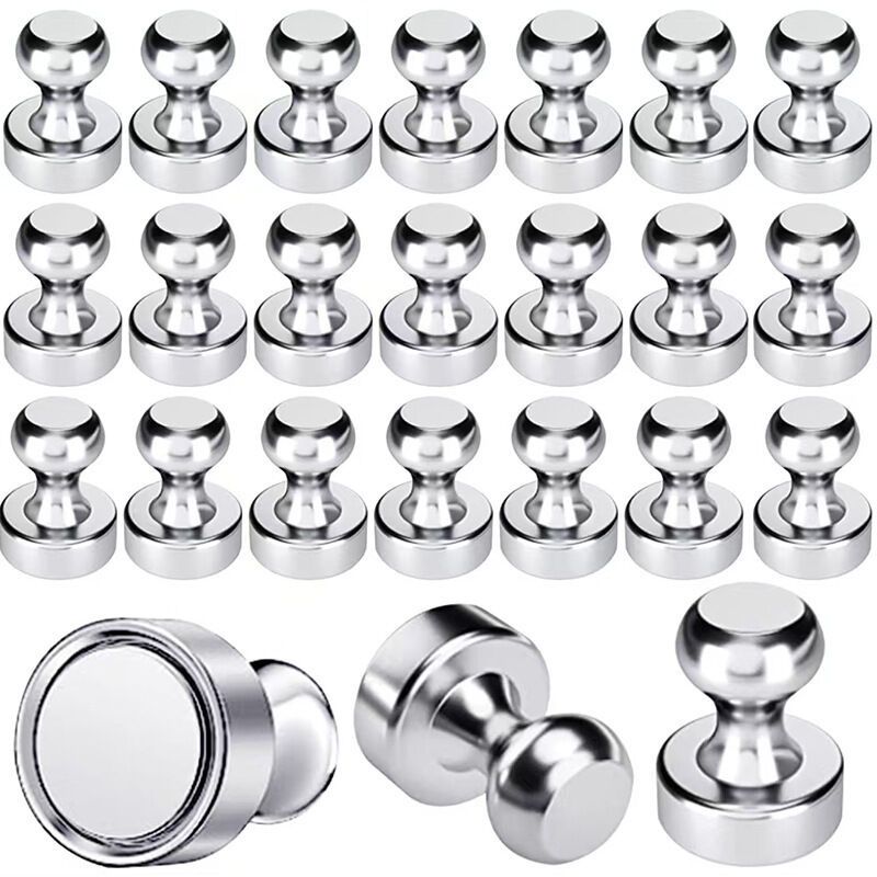 Aimant, 24PCS Magnet Métalliques Aimant Puissant 12x16mm - Aimants en Acier Inoxydable Aimants Frigo pour Tableau D'affichage, Réfrigérateur etc